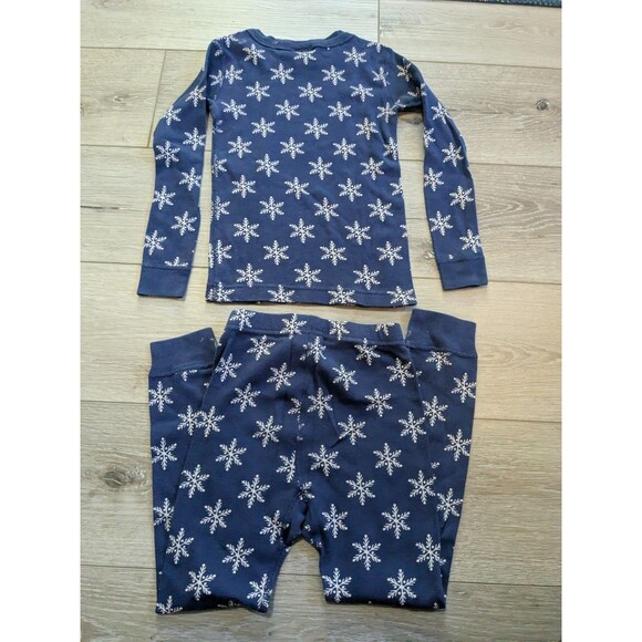 Hanna Andersson Long John Pajamas Blue Snowflake Christmas Holiday Boys 110 US 5 - Picture 4 of 4